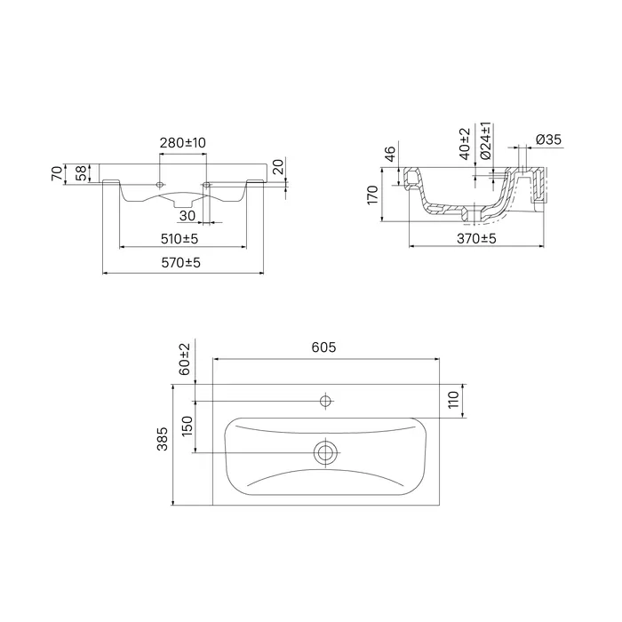 Тумба с умывальником IDDIS подвесная с ящиками 60 см белая/под дерево Zodiac (ZOD6AB0i95K)