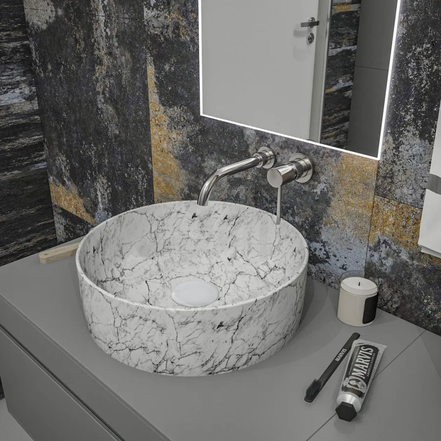 Раковина чаша Maretti EA13NS10-740MR, белый мрамор