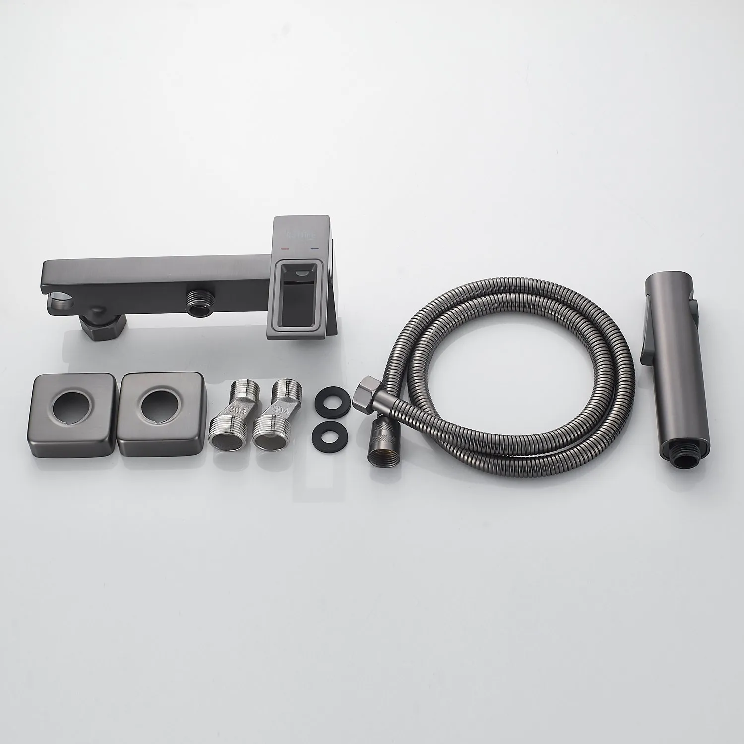 Гигиенический душ со смесителем Raffine F0596T-1, оружейная сталь