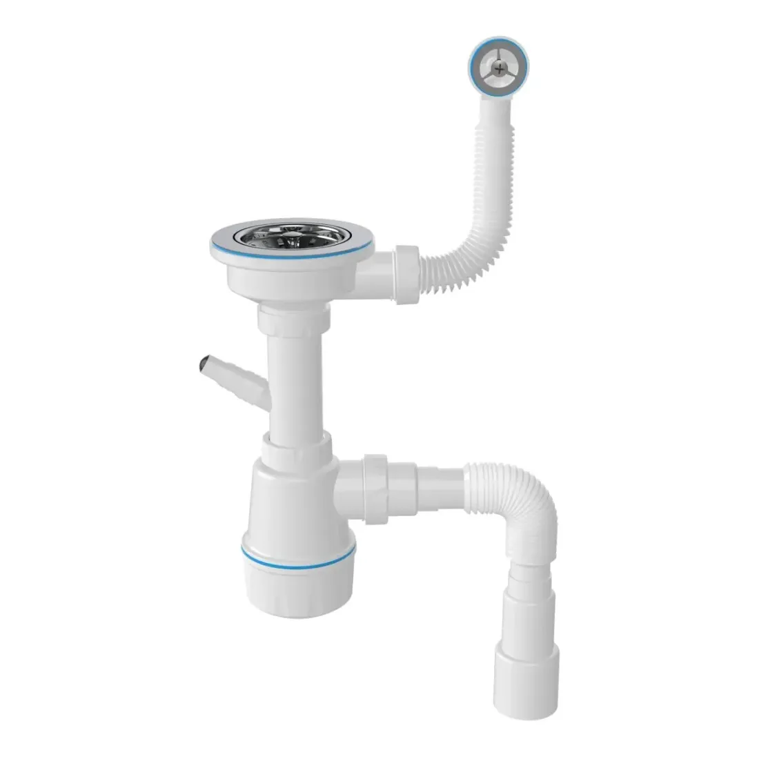 Сифон для кухонной мойки с переливом Nova NV1048