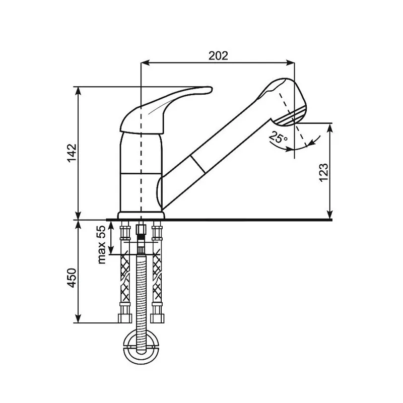 Смеситель для кухни Ulgran U-002-328, бежевый