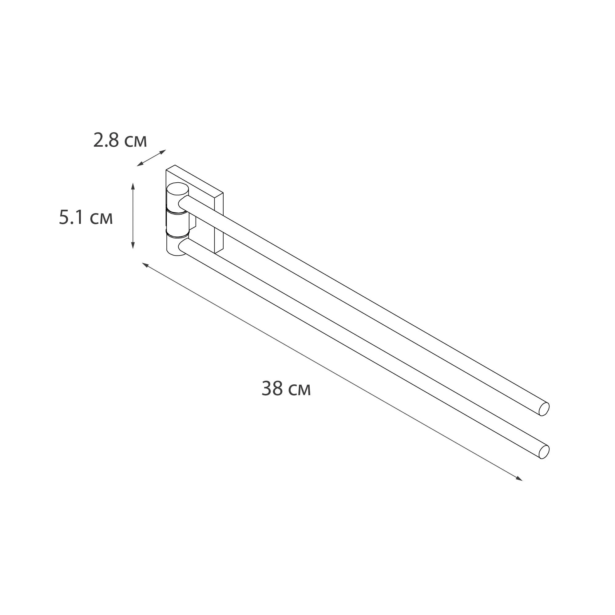 Полотенцедержатель рога 2-ой Fixsen Lux Satin, FX-16002A сатин