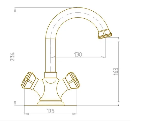 Смеситель для раковины Bronze de Luxe ROYAL 21981/1, бронза