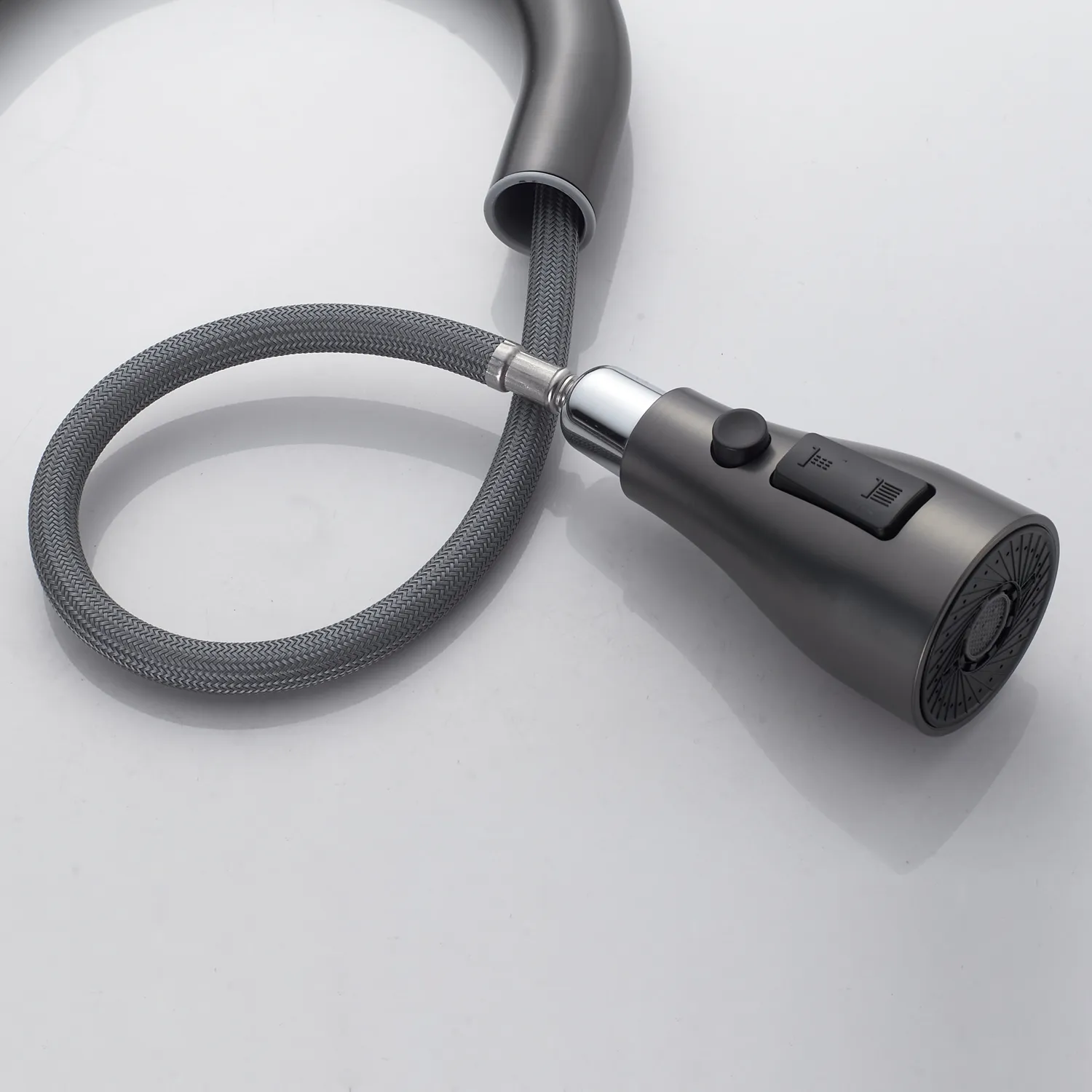 Смеситель для кухни с выдвижным изливом Shevanik S363T, оружейная сталь