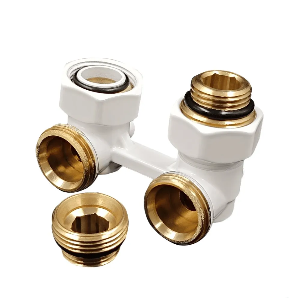 Угловой Н-образный клапан Primoclima Armature для нижнего подключения 3/4"х1/2", белый