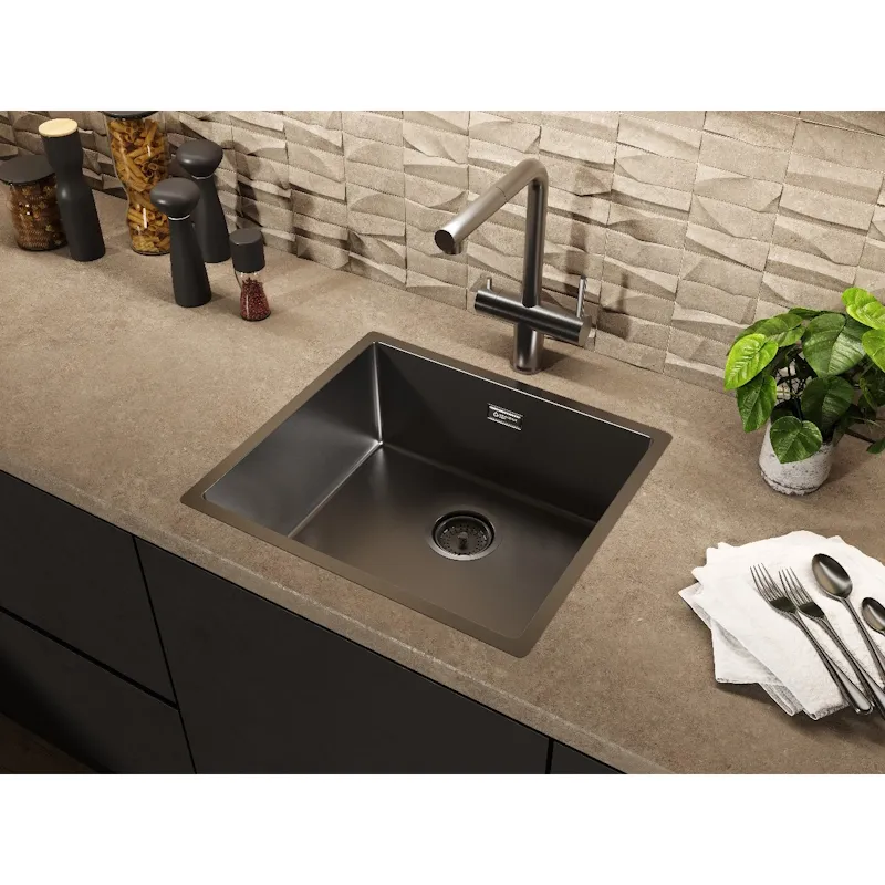 Кухонная мойка Grandex Aqua Optima 5010863, графит