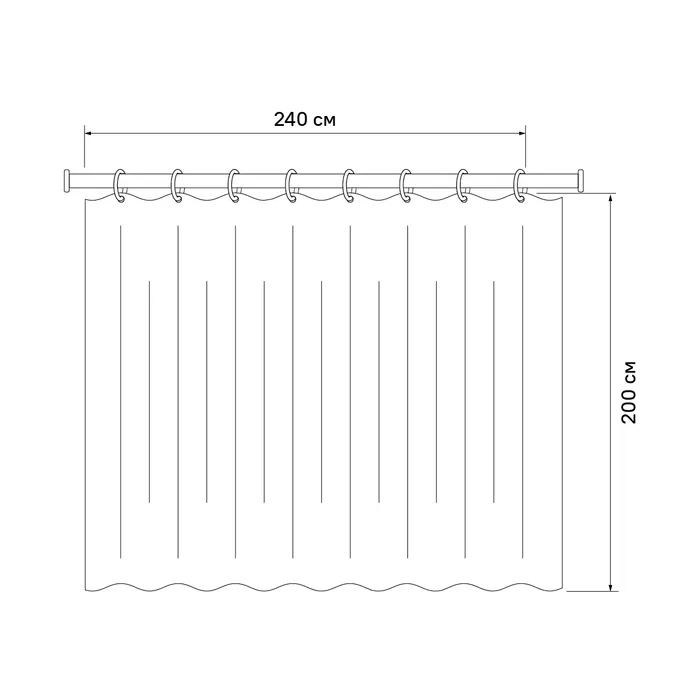 Штора для ванной IDDIS Бэйс (Base) 200x240 см, полиэстер, белый (BL08P24i11)