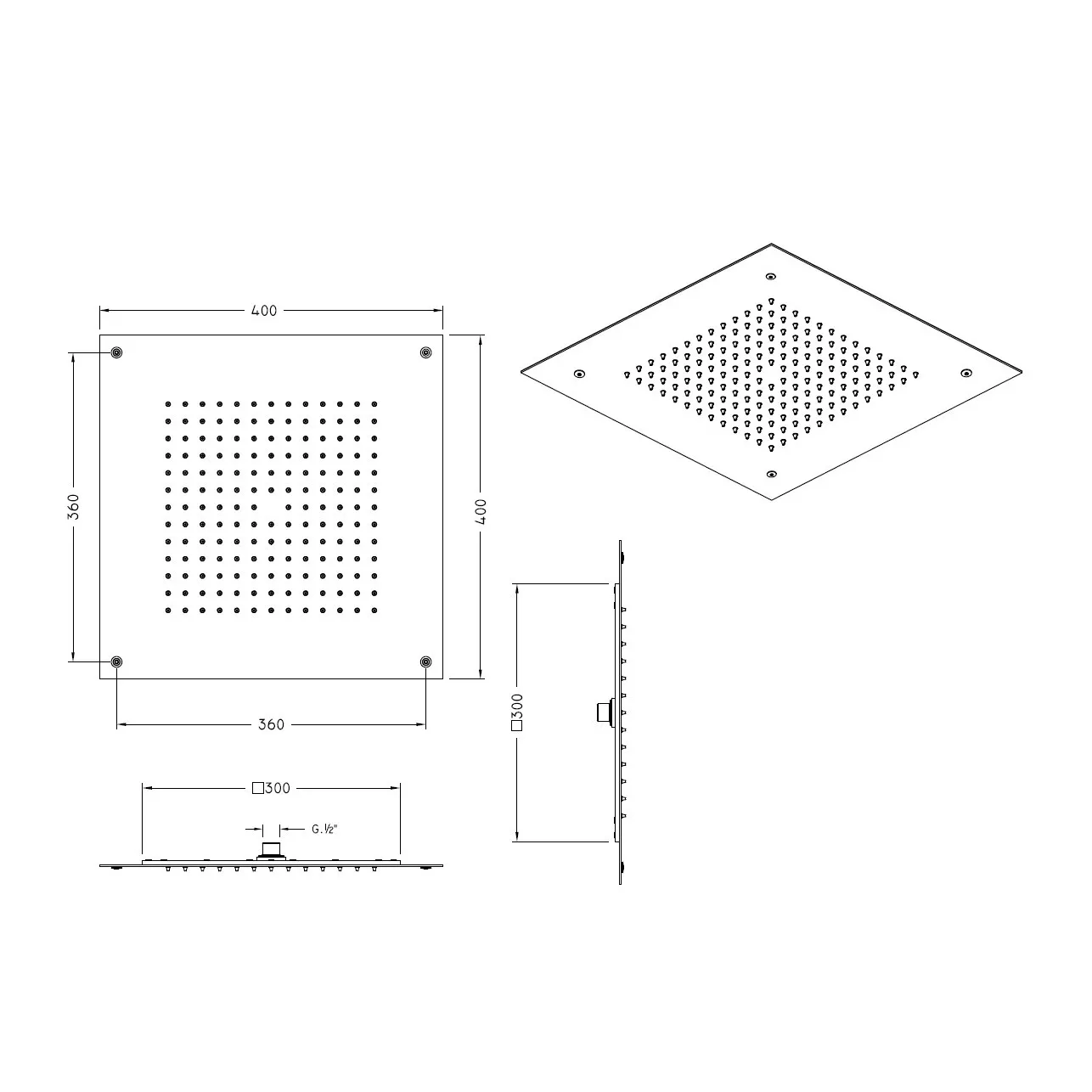 Верхний душ Graffio KINGS KI412ORO, золото