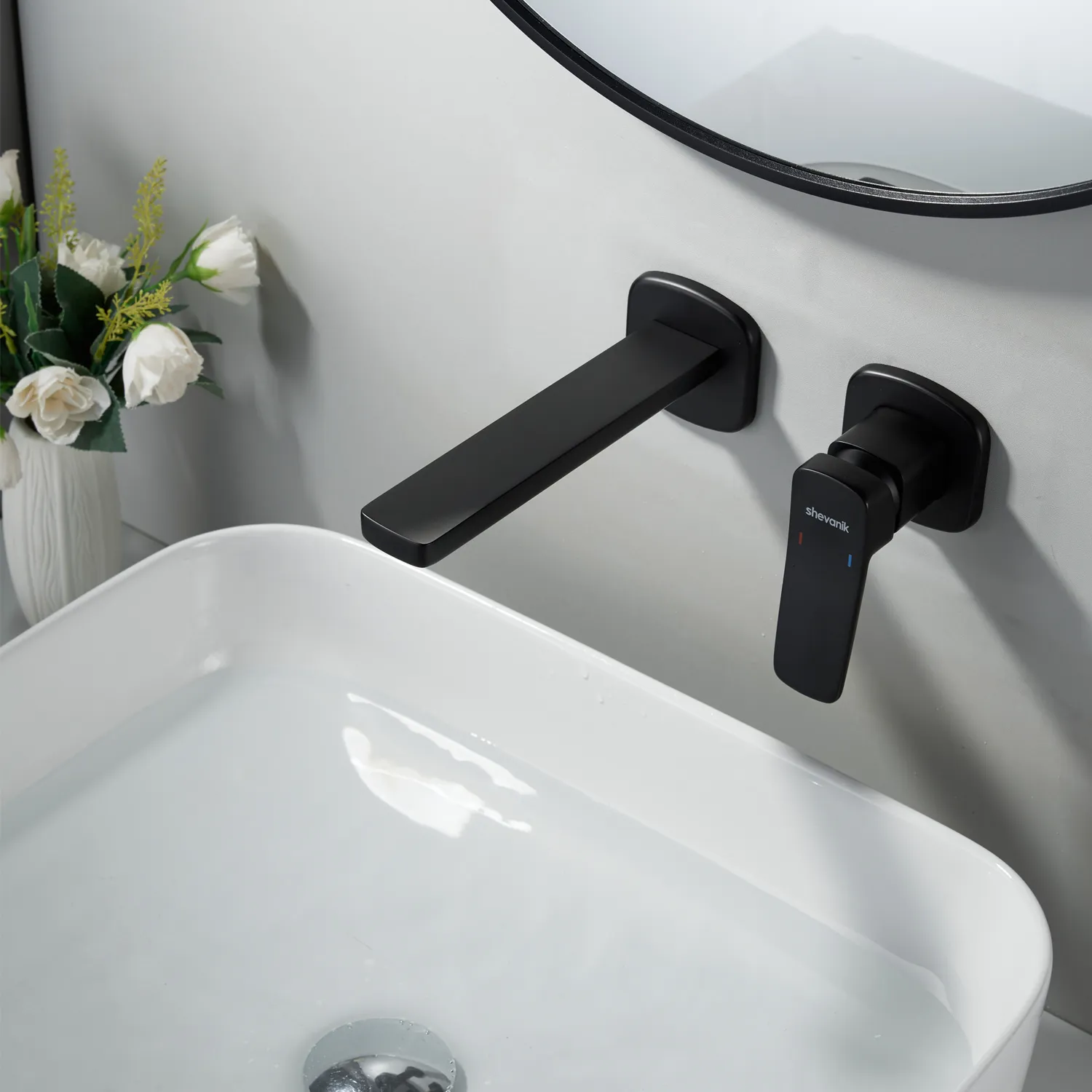 Смеситель для раковины встраиваемый Shevanik S9941H, черный