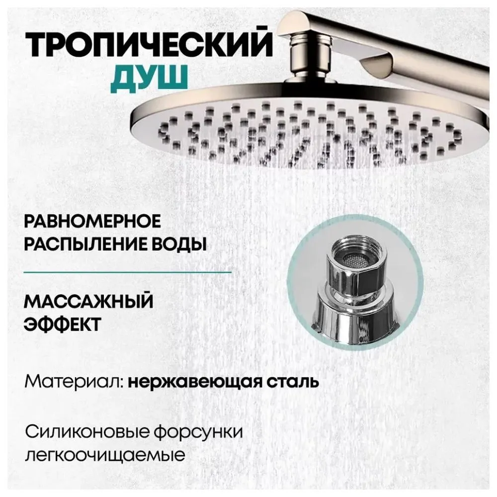 Душевая система встраиваемая (без излива) Grocenberg GB5090NK, никель