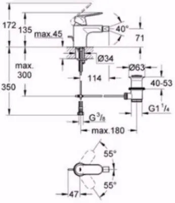 Смеситель для биде GROHE Eurosmart Cosmopolitan стандартный, хром (арт. 32839000)