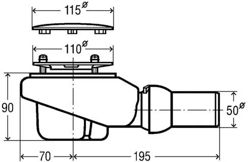 Сифон для плоских душевых поддонов Viega Tempoplex Plus 578916