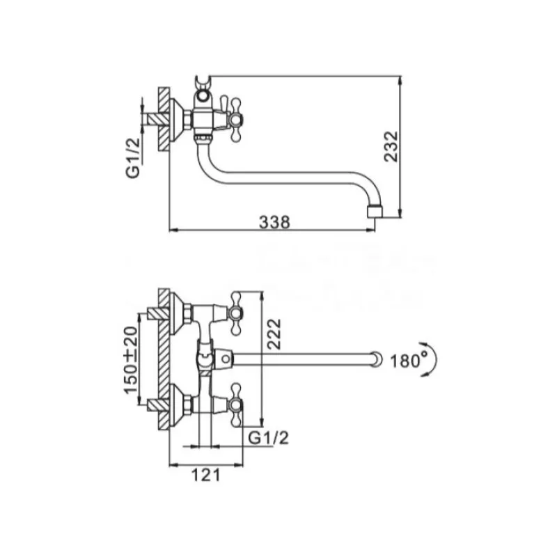 Смеситель для ванны FRAP F2227-2,