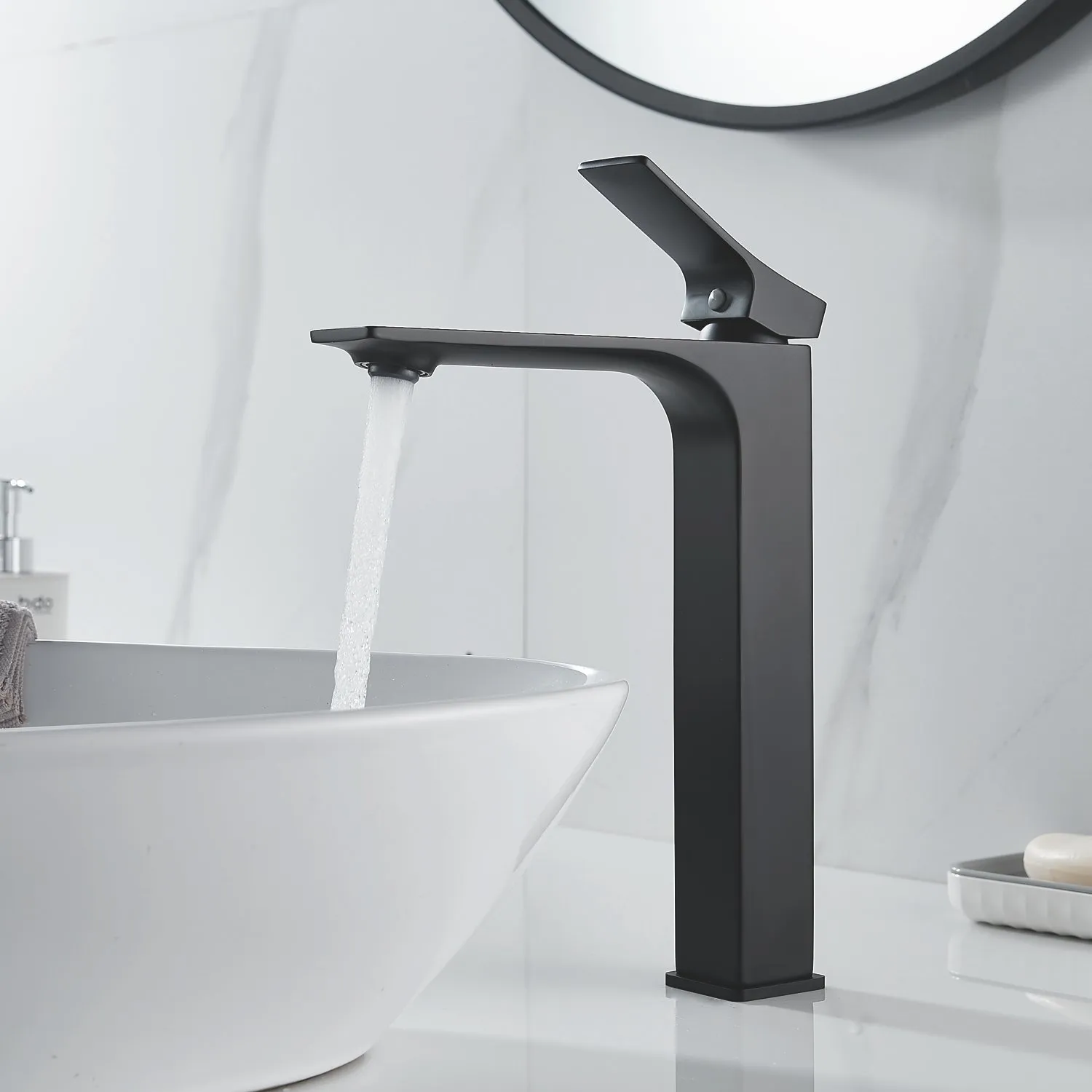 Смеситель для раковины высокий Shevanik S6111H, черный