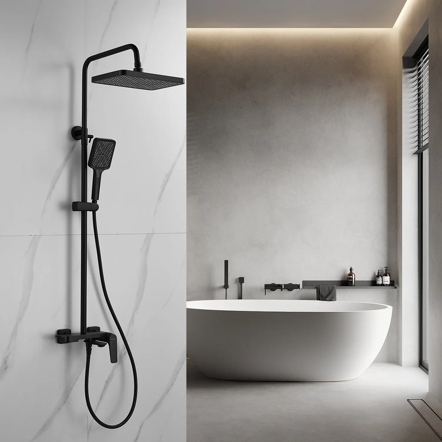 Душевая система Shevanik S4226H, черный