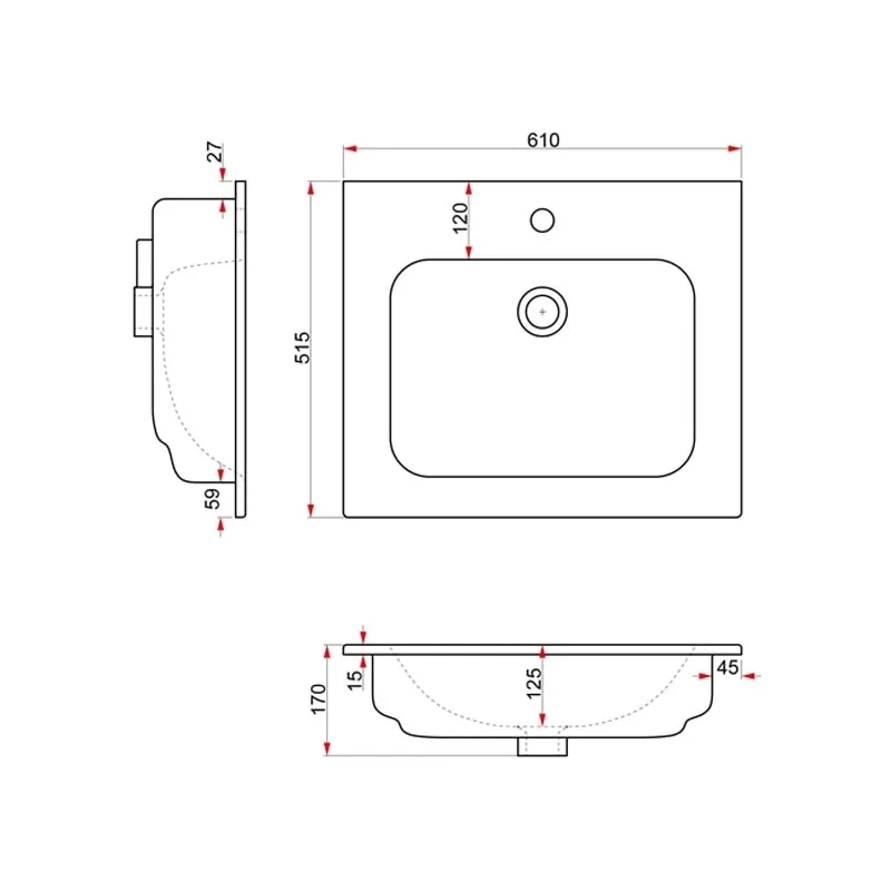 Раковина Dreja Just Flat 42061-KL