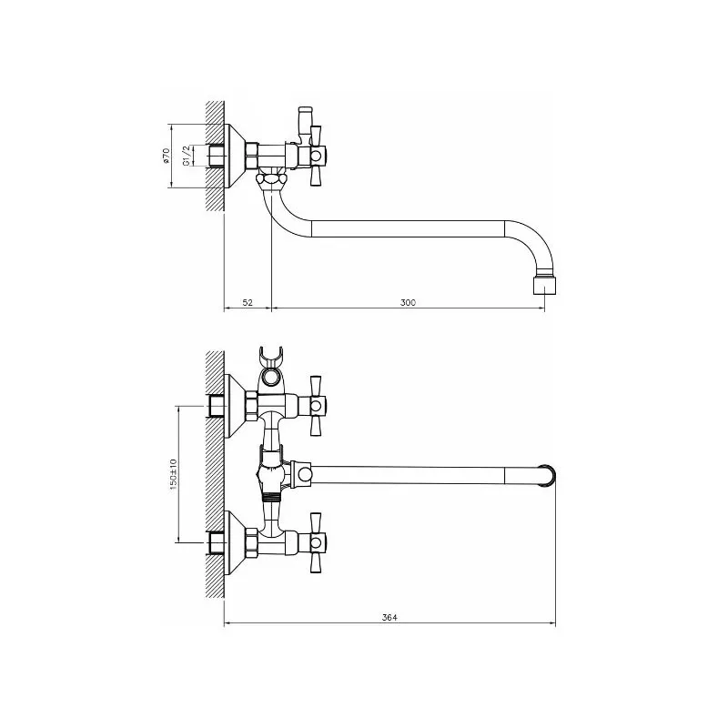 Смеситель для ванны D-Lin D143810, хром