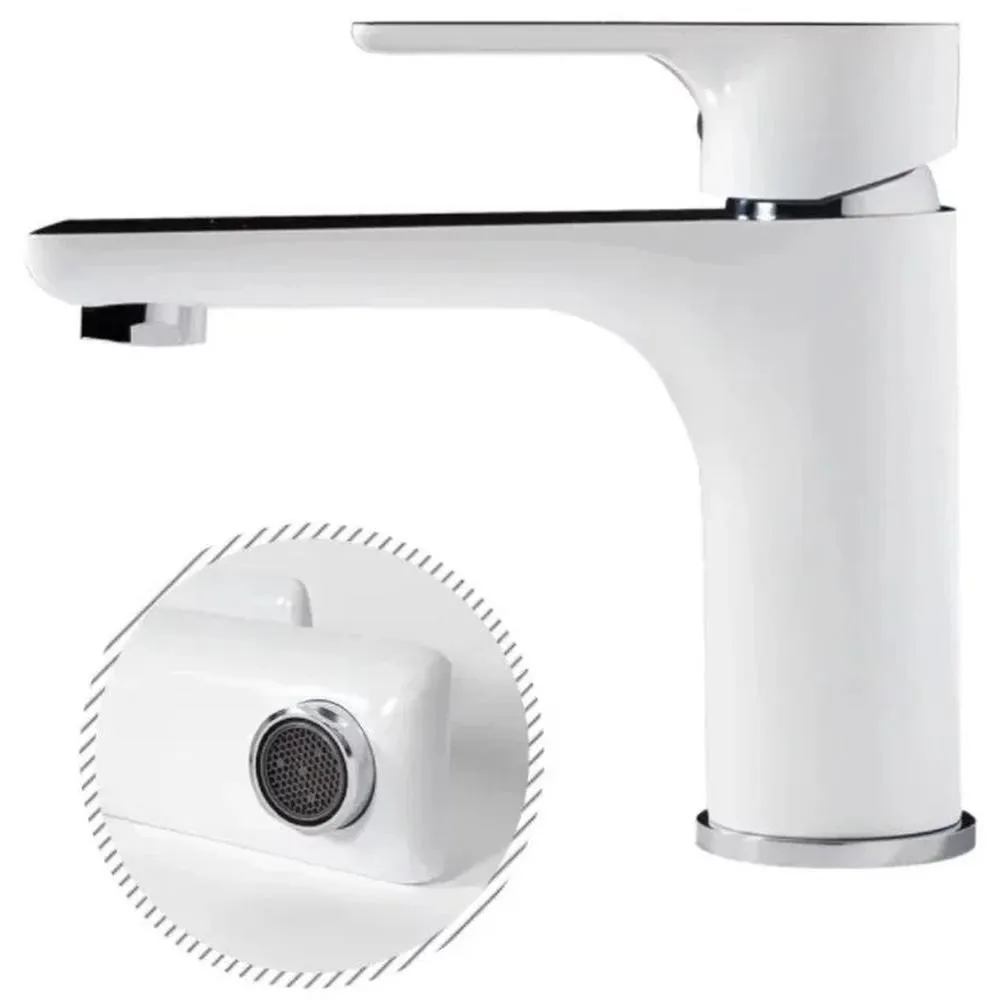 Смеситель для раковины Grocenberg GB2009WC, белый/хром