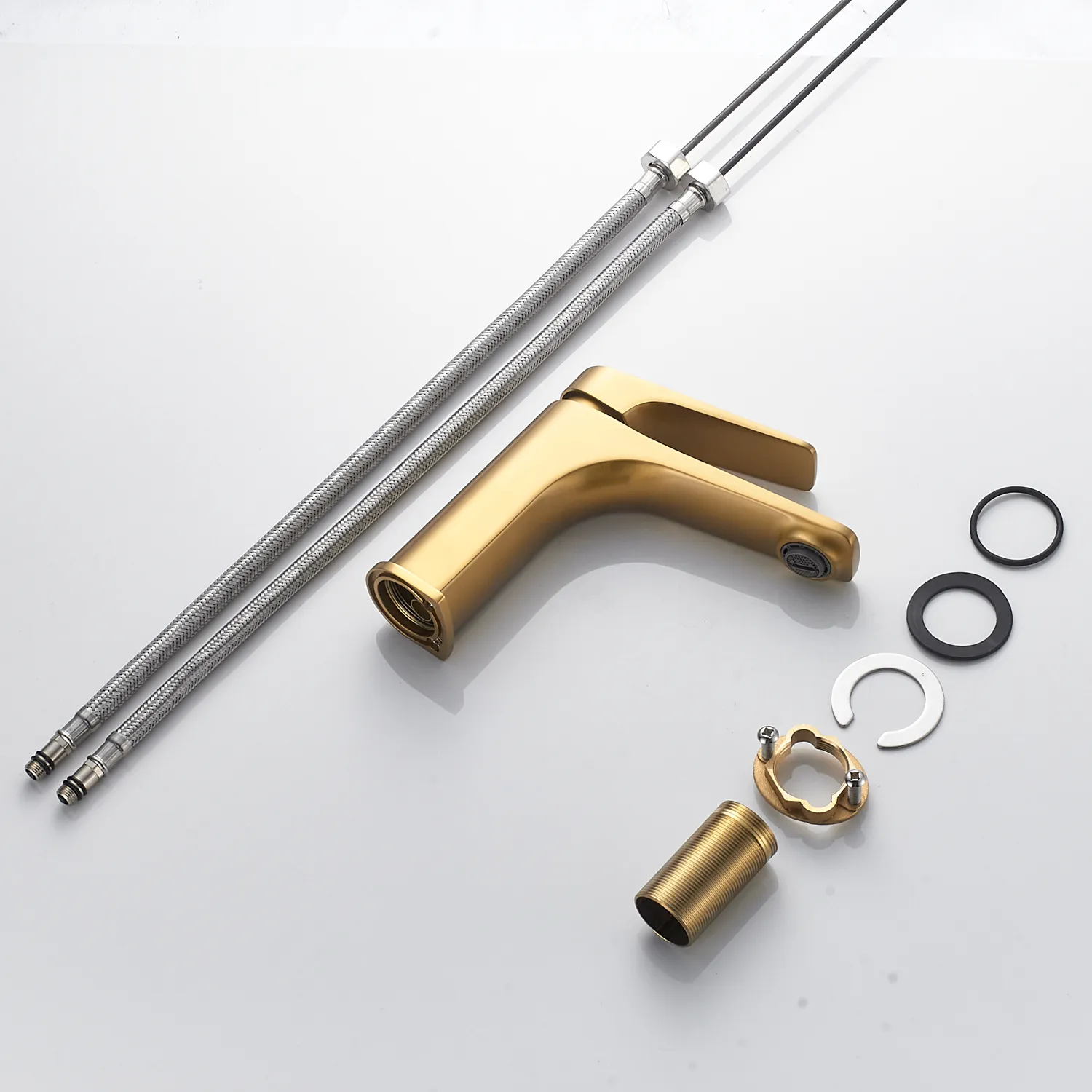 Смеситель для раковины Shevanik S4201G, золотой сатин