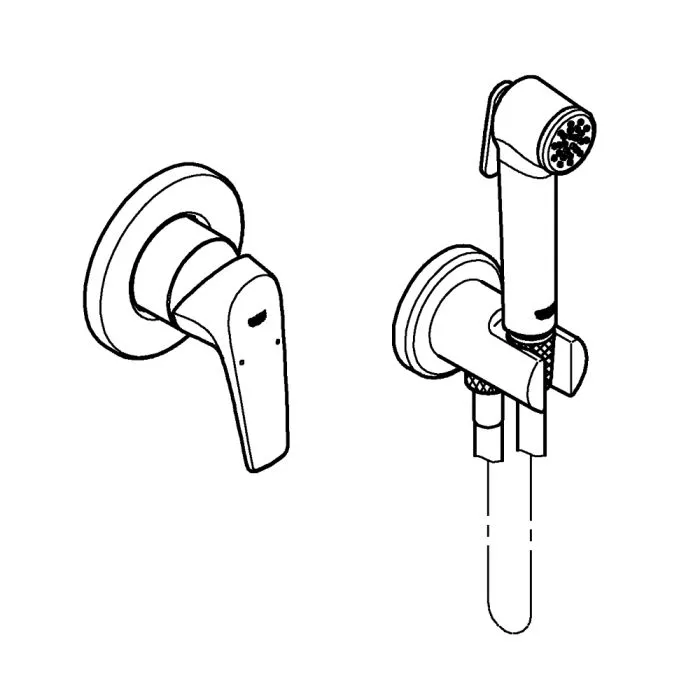 29328000 Grohe BauFlow Готовый комплект для гигиен душа: встраиваемый смеситель, гигиен душ со шлангом и держателем, хром