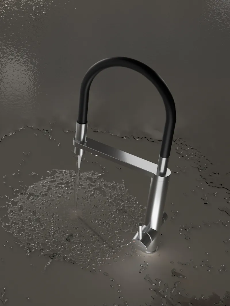 Смеситель для кухни с подключением фильтра Knotlor SS-15, сатин