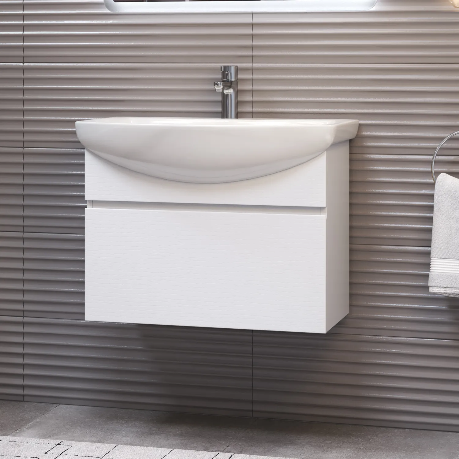 Тумба с раковиной подвесная VIGO Wing tp.WIN.BAL.60.1Y белый, 60 см