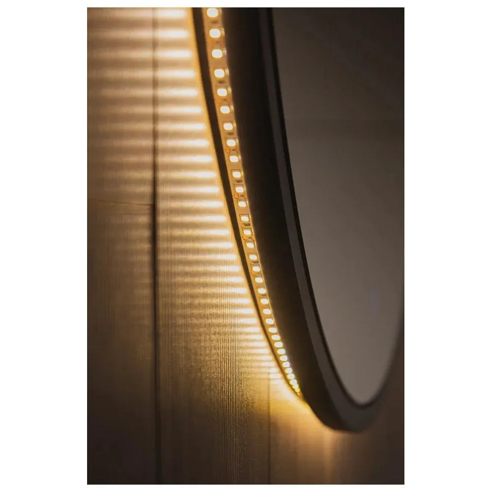 Зеркало Dreja SHINE 80х80 см, метал. рама, графит, беск. сенсор,  LED-подсветка, диммер