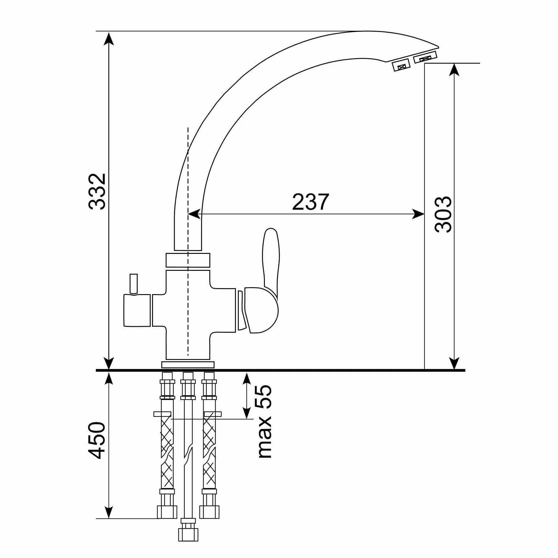 Смеситель для кухни Ulgran UQ-017-01, жасмин