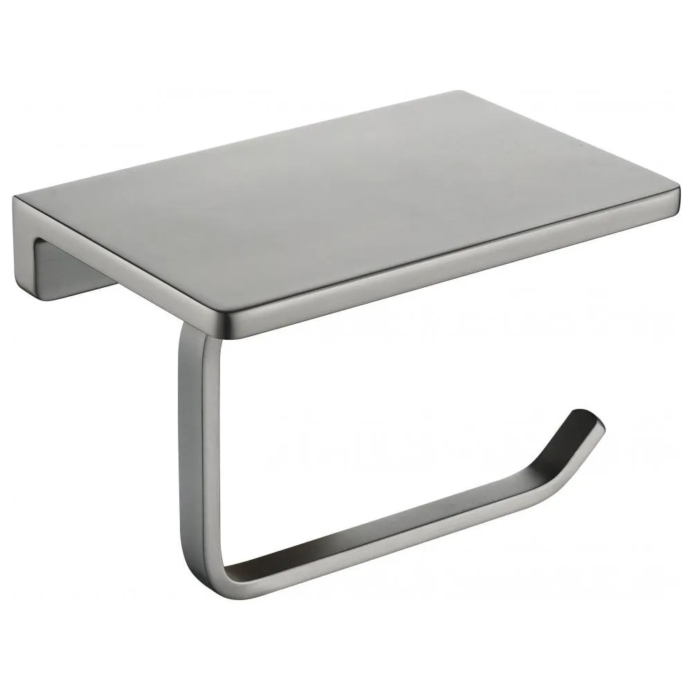 Держатель для туалетной бумаги с полочкой Grocenberg AC0027BG, графит