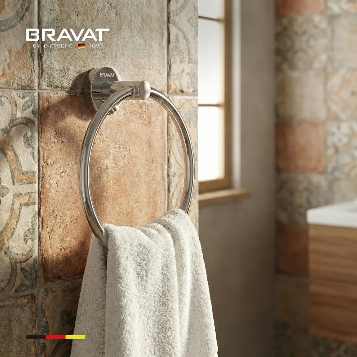 Держатель для полотенца кольцо BRAVAT (D7247C-SW)