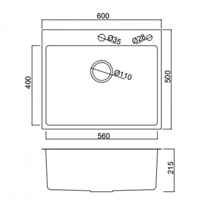 Кухонная мойка FRAP FS6050-9, оружейная сталь