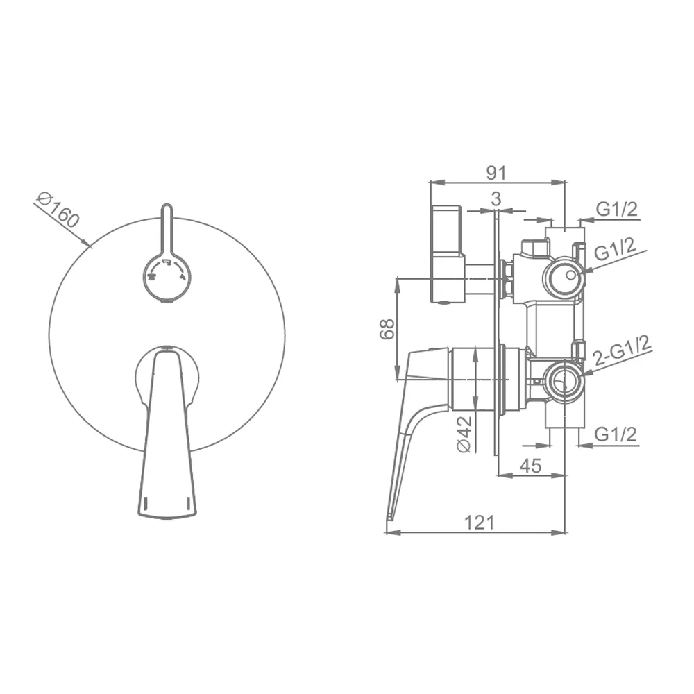Смеситель для душа Raglo R07.273, хром