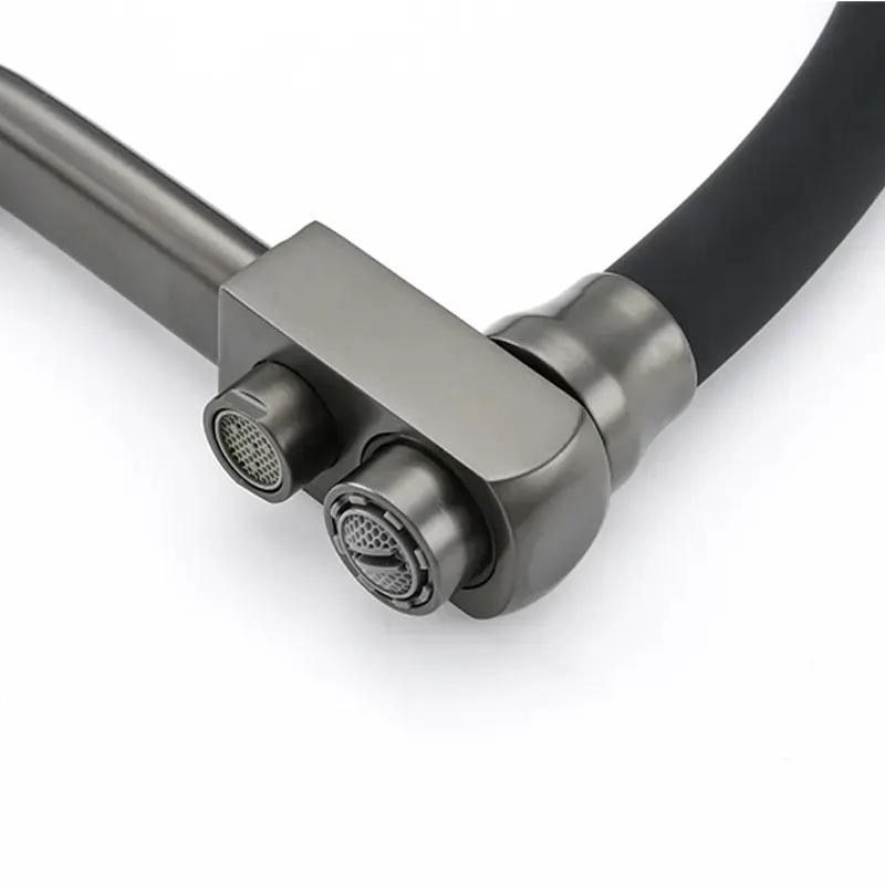 Смеситель для кухни с гибким изливом и подключением фильтра Maretti Eleganza EN31RGF14, оружейная сталь