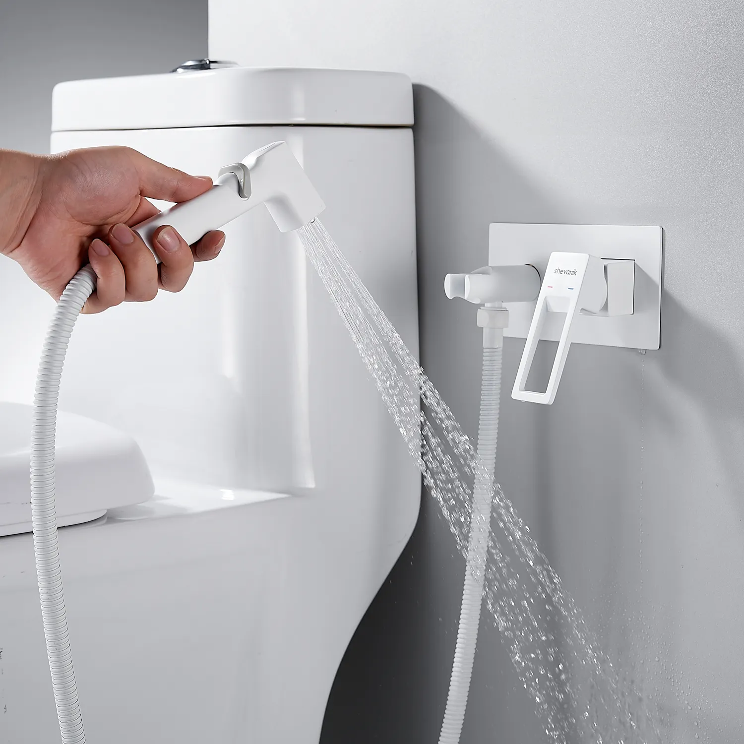 Гигиенический душ со смесителем Shevanik S6805C, белый