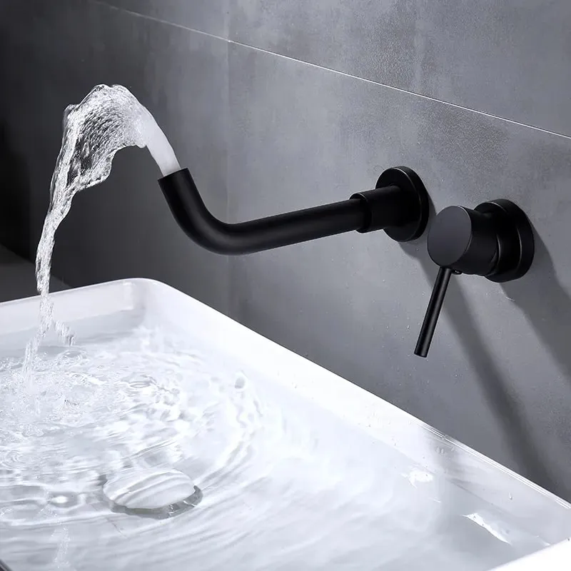 Смеситель для раковины встраиваемый Maretti Eleganza Black ENB32RF13, черный