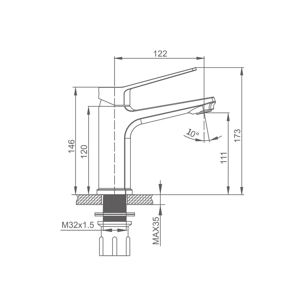 Смеситель для раковины Prohanss P66.10, хром