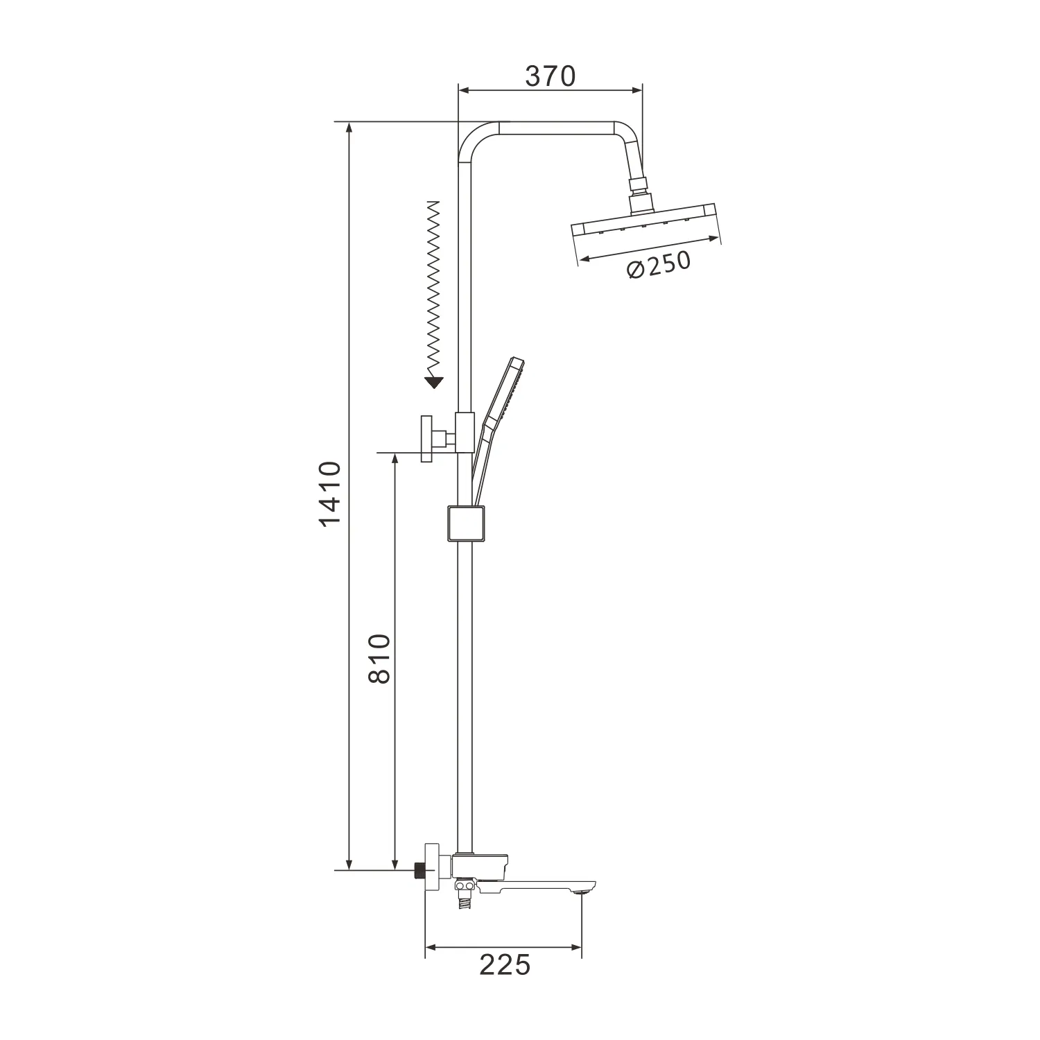 Душевая система Shevanik S4726, хром