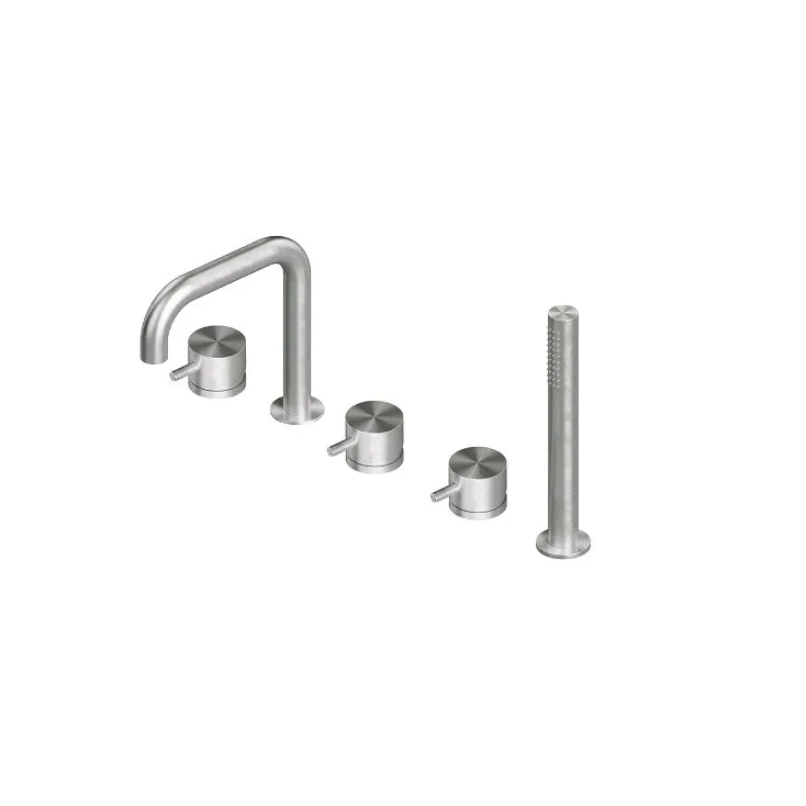 Смеситель для ванны и душа Quadro design Source, сталь брашированная (12 95 AS)