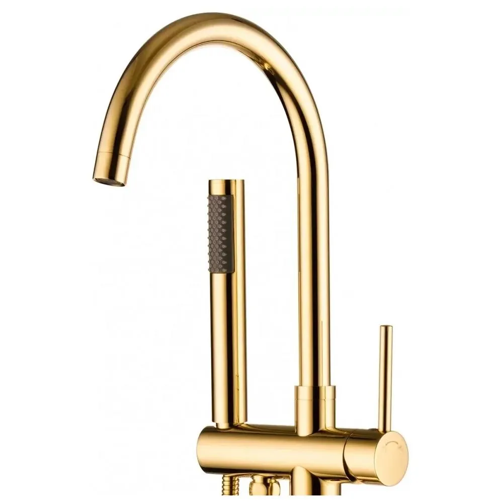 Смеситель напольный для ванны Groсenberg GB900GO, золото