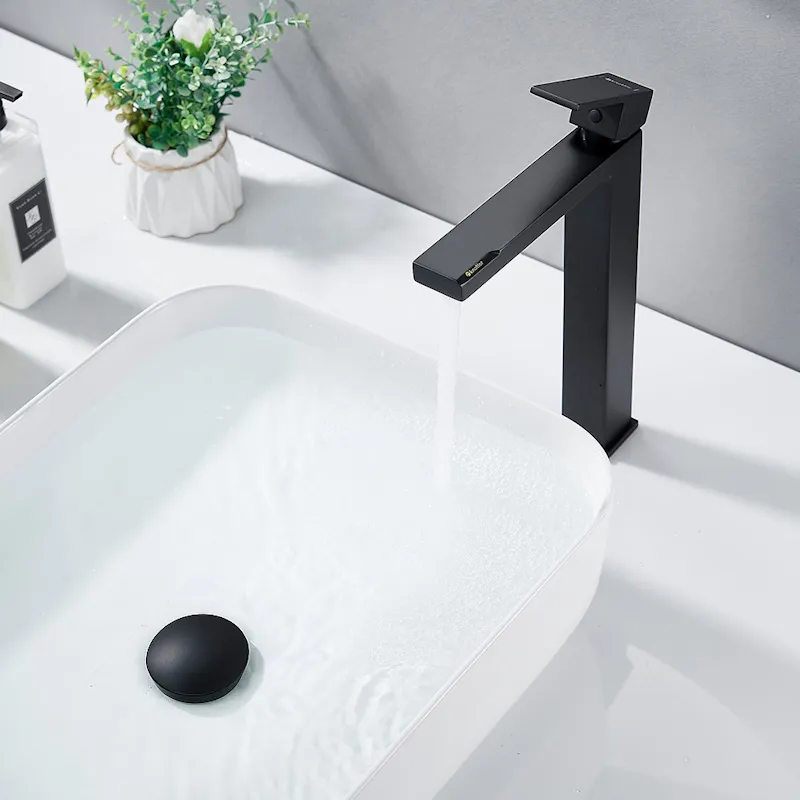 Донный клапан для раковины с переливом Knotlor BM9011BL, черный