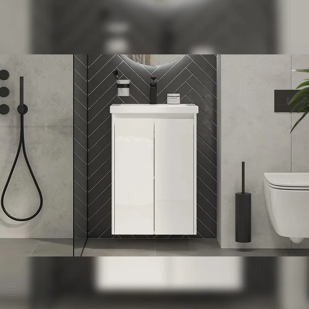 Тумба с раковиной подвесная Velvex Klaufs tp.KLA.COM.50.2D, 50 см