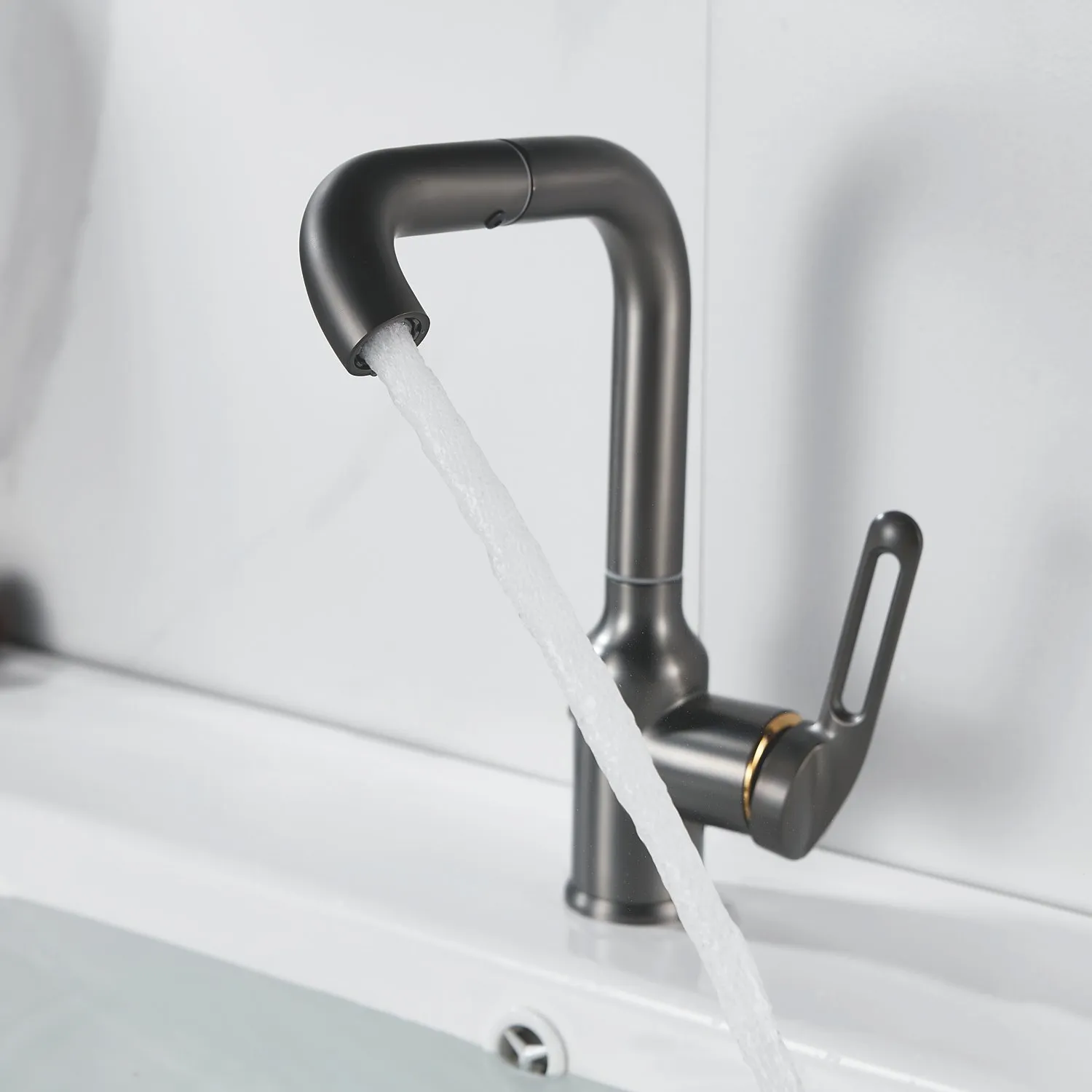 Смеситель для раковины Raffine F201T, оружейная сталь