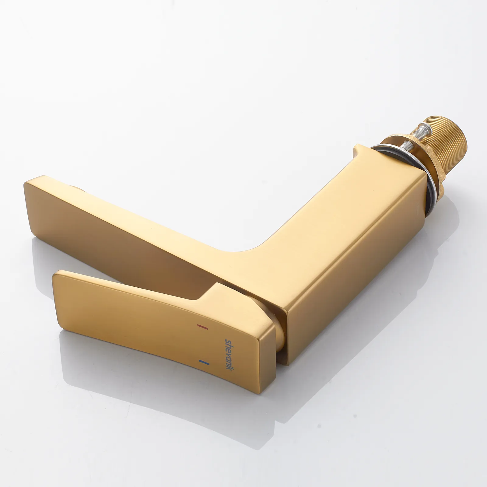 Смеситель для раковины Shevanik S4401G, золотой сатин