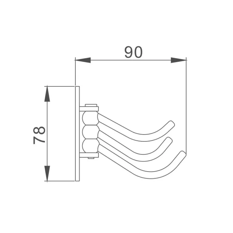 Крючок для ванной комнаты D-Lin D201873, хром