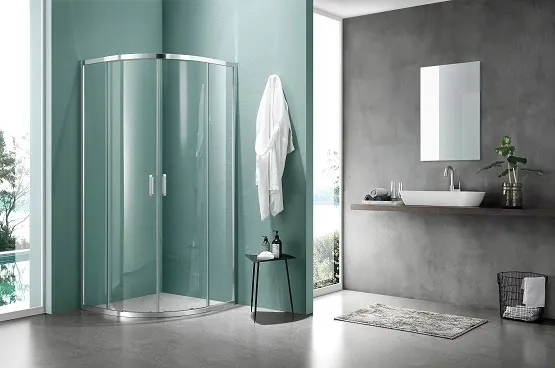 AQ NAA 2142-100 Душевой уголок 1/4 круга AQUATEK, двери раздвижные 1000x1000x2000, профиль хром, стекло прозрачное