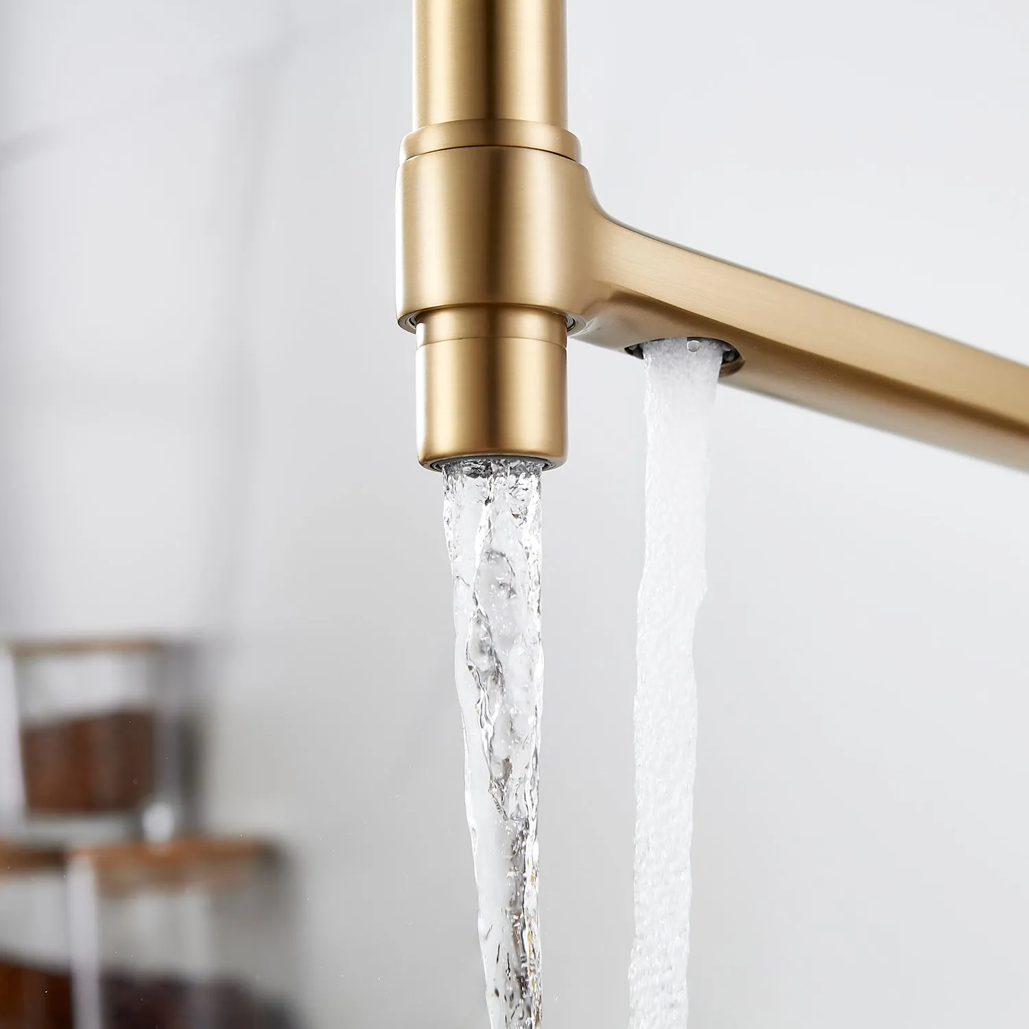 Смеситель для кухни с подключением фильтра воды Rose R658G, золотой сатин