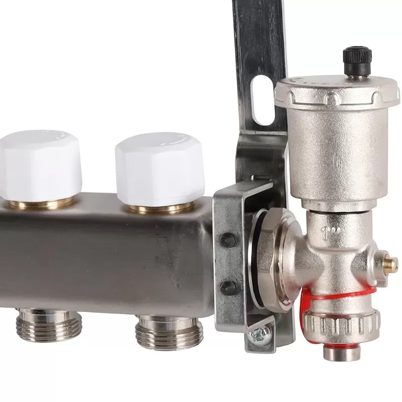 Коллектор Rommer 1"x3/4" на 7 контуров с расходомерами в сборе (нерж. сталь) (RMS-1210-000007)