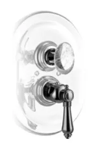 Смеситель для душа Nicolazzi Termostatico, Gold Brass (4909EXT GB 09C Cristallo di Rocca)