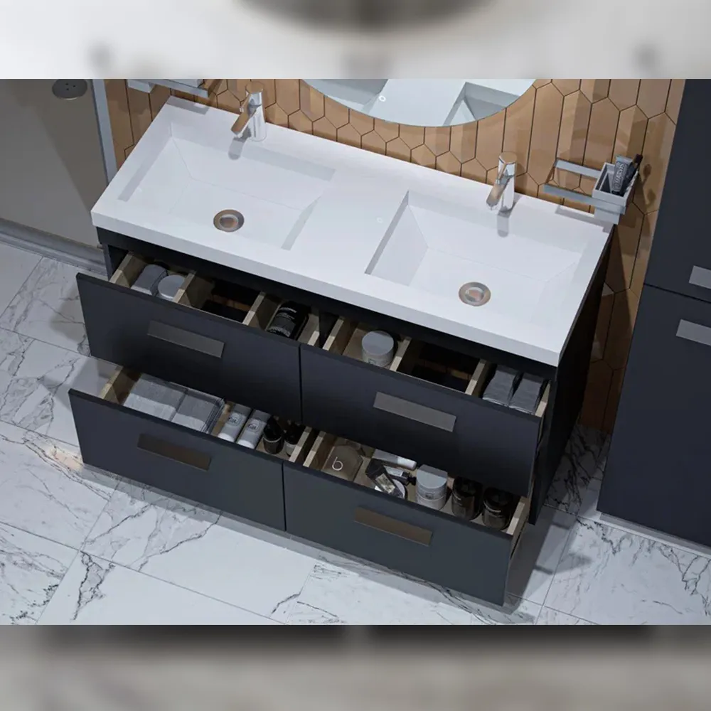 Тумба с раковиной напольная Velvex Orlando tn.ORL.CLA.120.4Y графит, 120 см