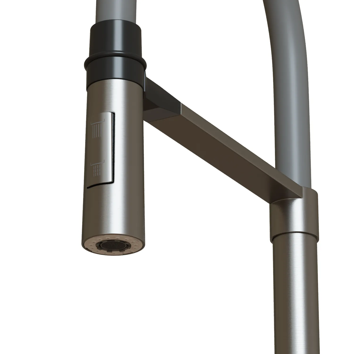Смеситель для кухни 35k MIXLINE МЛНС-0402 (MLSS-0402) серый гибкий излив магнит, п/гайку САТИН (556018)